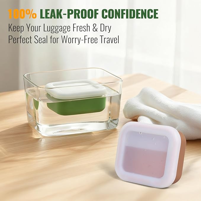 AIMAIAIMAI Shampoo Bar Travel Case Compatible with Kitsch, Leakproof Silicone Small Travel Soap Case with Draining Pad, Portable Soap Container for Gym & Camping, 1 Pack (Mocha Brown)