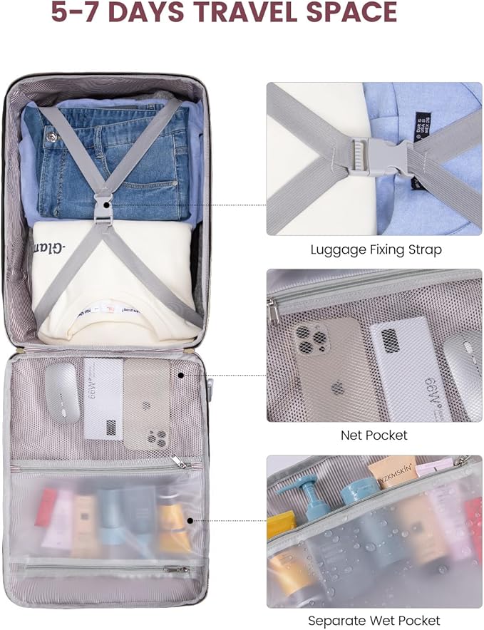 LOVEVOOK Large Travel Backpack for Women & Men, 40L Carry on Backpack for Airplanes, TSA Personal Item Travel Bag fits 17" Laptop, Waterproof Travel Essentials Airline Approved with 3 Packing Cubes
