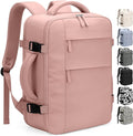 Pritent Travel Backpack for Women Man, Waterproof Personal Item Travel Bag Airline Approved Laptop Backpack Bookbag Weekender bags for Business,Travel, Work Fits 15.6 inch Laptop(Medium,Pink)