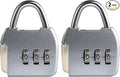 Small Luggage Locks, 3 Digit Combination Lock, Travel Safe Padlock with Code, Combo Small Lock for Suitcase, Tool Box, Backpack Zipper, Diary, Mini Locker (Silver+Silver, 2-Pack)