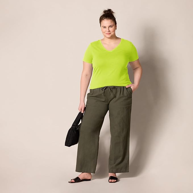 Amazon Essentials Women's Regular-Fit Short-Sleeve T-Shirt (Crewneck and V-Neck Options), Multipacks