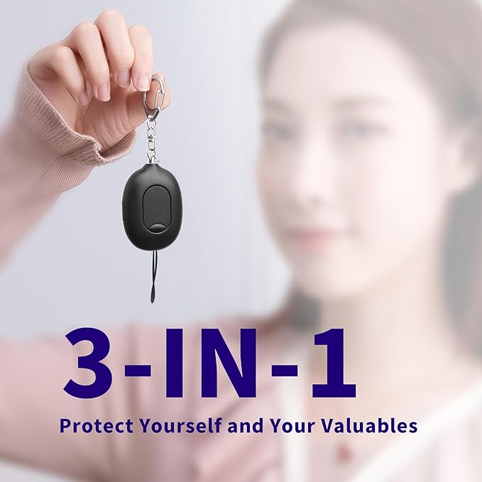 Door Stopper Security Alarm, Door Stopped Alarm When Opened, 130dB Loud Portable Vibration Sensor Door Stop Alarm with LED Flashing, USB Rechargeable for Travel Hotel Home Apartment Safety