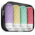 100 ml Silicone Travel Bottles for Toiletries with Labels/Clear Bag, Holiday Travel Essentials Leakproof Refillable Squeeze Travel Size Containers Set for Shampoo and Conditioner