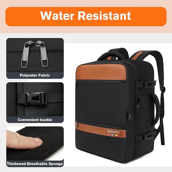 Smart Suitcase-style Laptop Backpack, 25L / 35L Practical Travel Bag for Work, Leisure & Flight, Luggage-Style Commuter Pack (Black, 35L)