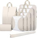 8 Set Compression Packing Cubes for Travel, Packing Cubes Compression Travel Accessories Expandable Packing Organizers for Carry on Luggage Suitcase