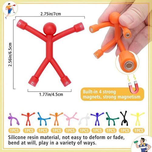 10Pcs Magnetic Travel Toys, Magnets Men for Kids, Cute Magnetic People Airplane Car Toddler Travel Essential, Fridge Magnets Sensory Fidget Toys for Adults Kids