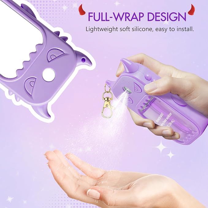 JAMIEWIN Spray Hand Sanitizer Case Compatible with Touchland Hand Sanitizer 1fl. Oz. Monster Silicone Case Holder Accessory