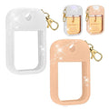 AIERSA 2Pcs Hand Sanitizer Spray Case Compatible with Touchland,Rabbit Ears Design Silicone Hand Sanitizer Case Holder with Keychain for Touch Land Mist Case 1FL. OZ（White+Blush Beige