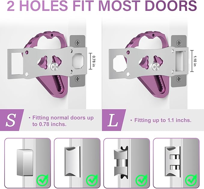 Portable Door Lock for Travelers, Sturdy Metal Hotel Door Lock, Front Door Security for Motel Home Office Apartment Bedroom, Privacy & Safety Essential