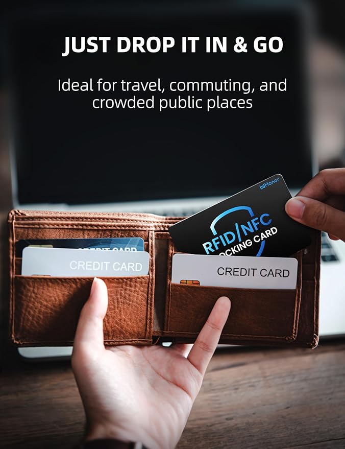 WHonor RFID Blocking Card 6 Pack, Bank Debit Credit Card Protector, Anti-Theft Contactless NFC Blocker, Entire Wallet Protection