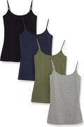 Amazon Essentials Women's Slim-Fit Camisole for Layering and Everyday Wear, Pack of 4
