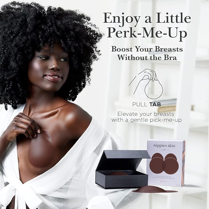 Nippies Nipple Covers for Women - Reusable Sticky Silicone Pasties with Travel Case - Original Circle or Lift Style Available