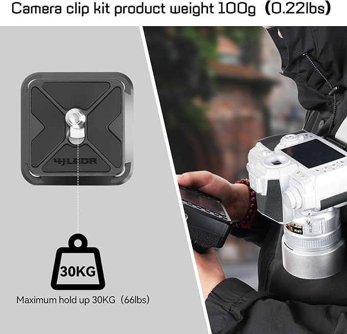 V1 Camera Clip Kit with Quick Release Plate, Capture Camera Clip for Backpack Strap, Quick Mount/Release System for DSLR, Mirrorless, and Action Cameras