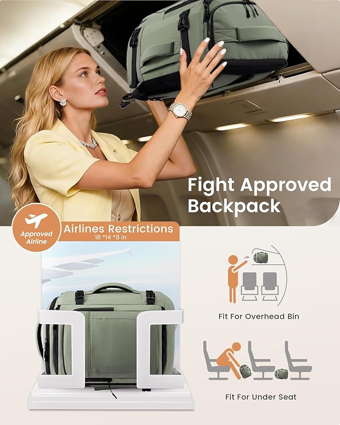 LOVEVOOK Travel Backpack for Women & Men, 40L TSA Approved Carry On Backpack with 3 Packing Cubes, Waterproof Weekender Overnight Bag for 2-4 Day Trips, Business & Travel Essentials, Slate Green-Black
