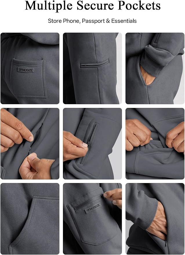 Travel Hoodie – Built-In Eye Mask, Multiple Pockets, Unisex Pullover Sweatshirt for Airplane, Sleep & Lounge
