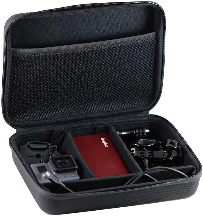 Navitech 9 in 1 Action Camera Accessory Combo Kit and Rugged Grey Storage Case Compatible with Sports Cam HD Action Camera