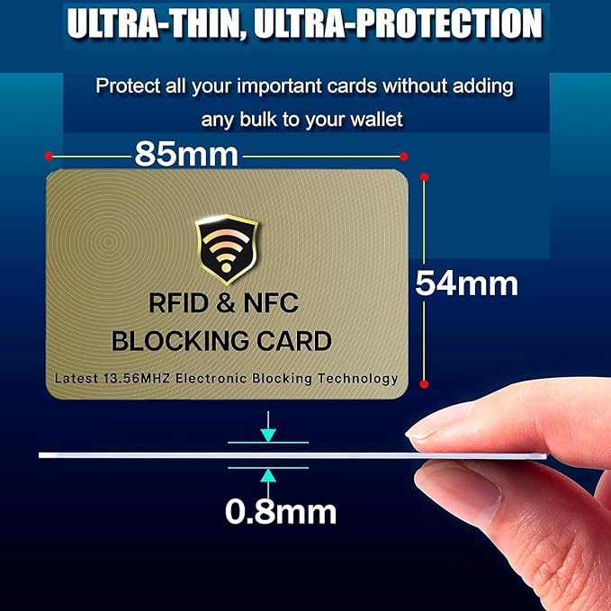 SaiTech IT RFID Blocking Card One Card Protects Entire Wallet Purse For Men & Women, NFC Contactless Bank Debit Credit Card Protector ID ATM Guard Card – Golden