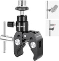 NEEWER Mini Articulated Ball Head with Crab Clip Mic Holder with 1/4" to 5/8" Thread, Compatible with SmallRig Camera Cage and Microphones, Support up to 3.3 lbs