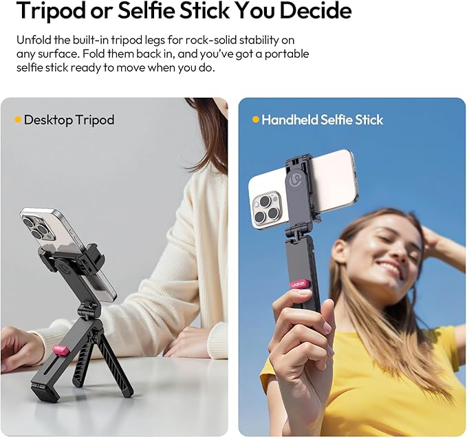 ULANZI MA89 2025 Foldable Airplane Phone Holder Mount, 360° Rotation Airplane Travel Essentials, Long Flight Must Haves Phone Tripod Stand for Flying, Home, Office Travel Gift for Content Creator