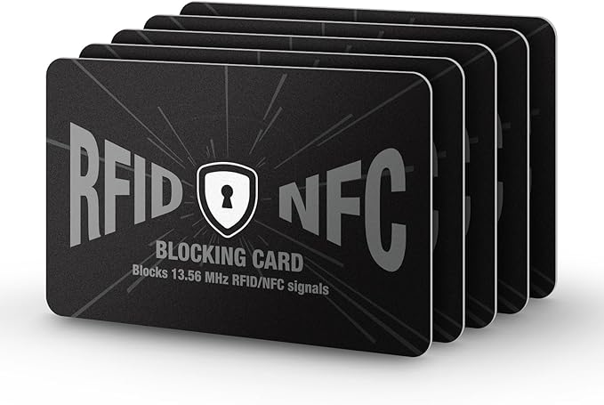 DUGRAFT 5 Pack RFID Blocking Card, One Card Protects Your Entire Wallet, NFC Contactless Signal Blocker, Credit Card Protector, Rfid Card BLocker