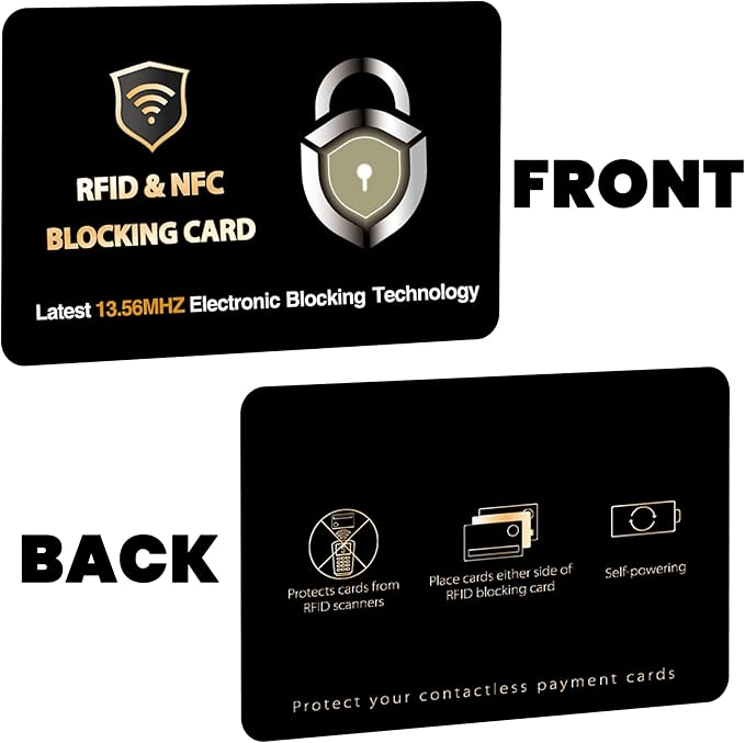SaiTech IT RFID Blocking Cards Protect Your Entire Wallet, Purse, and Cards from NFC Contactless Theft Wallet for Men & Women-PL Black (10 Pcs Black)