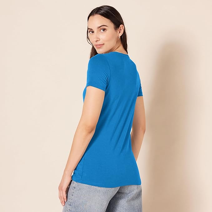 Amazon Essentials Women's Regular-Fit Short-Sleeve T-Shirt (Crewneck and V-Neck Options), Multipacks