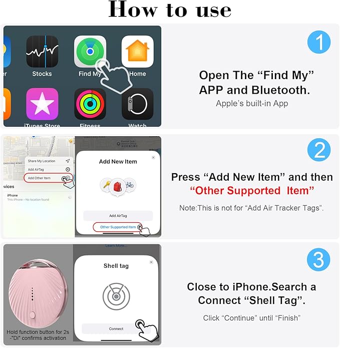 Air Tracker Tag, [MFi Certified] Smart Tag, Pet Bluetooth Tracker for Apple Find My, IP68 Waterproof,Replaceable Battery, Key Finder and Item Locator for Keys, Bags, Pets, Wallet-Pink