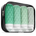 100 ml Silicone Travel Bottles for Toiletries with Labels/Clear Bag, Holiday Travel Essentials Leakproof Refillable Squeeze Travel Size Containers Set for Shampoo and Conditioner