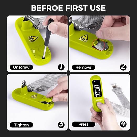 pack all 110 Lbs Luggage Scale, Digital Handheld Baggage Scale, Travel Suitcase Weight Scale with LCD Display, Battery Included, Apple Green