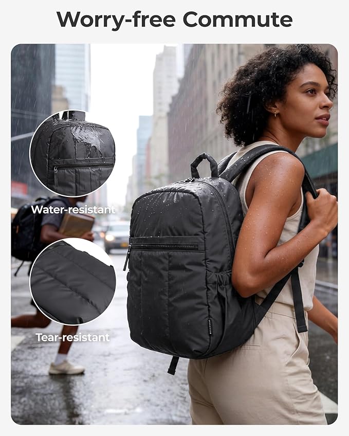BAGSMART Backpack for Women, Travel Backpack with Large Side Pocket, 15.6 Inch Work College Backpack Purse, Waterproof Business Teacher Laptop Bag, Green