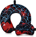 Gilprop 2 Pcs Spiderweb Travel Pillow with Sleep Eye Mask, U Shaped Memory Foam Headrest & Neck Pillow with Washable Cover, Soft Neck Head Support Travel Accessories for Airplane Car Train Bus Trips