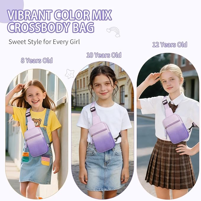 Mothers Day Gifts for Daughter, Birthday Graduation Gifts for 8 9 10 11 12 Year Old Teens Girls Her,Fanny Pack Sling Crossbody Bag Belt Bags Purse, Preppy Teen Girl Gift Trendy Stuff Travel Essentials