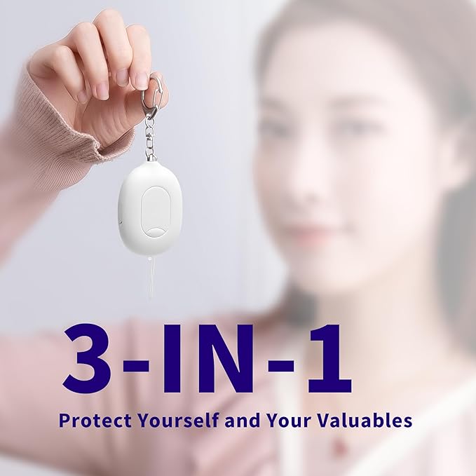 Portable Door Stopper Security Alarm, Door Stopped Alarm When Opened, 130dB Loud Travel Door Stop Alarm with Vibration Sensor & LED Flashing, USB Rechargeable for Hotel Home Safety