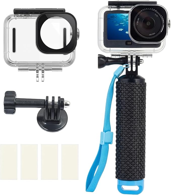UTEBIT Underwater Waterproof Case for DJI Osmo Action 6 Camera, 196FT/60M Protective Diving Housing with Camera Handle Mount, Quick Release Interface Protective Cover with Float Stick Accessory Kit