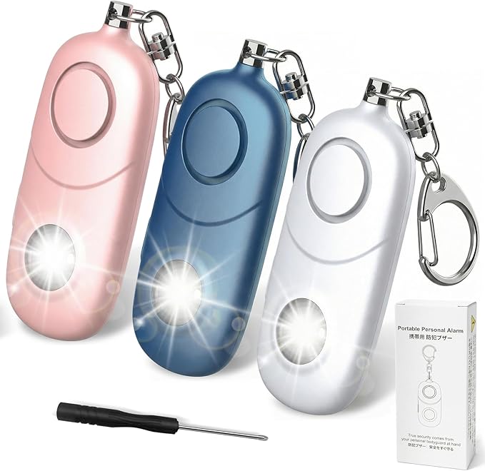 Personal Alarm for Women Keychain Alarm: Qoosea 135dB Emergency Keychain Siren with Strobe Light Loud Siren for Women Kids Students Seniors Emergency Self-Defense for Night Sports