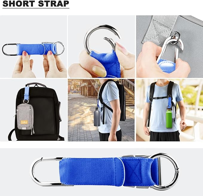 ZINZ Elastic Jacket Gripper Travel Strap with D-Ring Hooks and Buckle, Suitcase Straps Belts Travel Accessories, Makes Your Hands Free