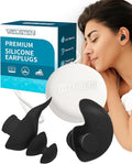 Ear Plugs for Sleeping,Noise Reduction Soft Silicone Earplugs,Reusable Hearing Protection Earplugs for Noise Sensitivity, Sleep, Travel, Noise Cancelling Ear Plugs for Sleep - Black