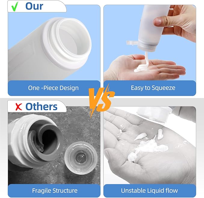 17 Pack Silicone Travel Bottles Kit for Toiletries, TSA Approved Travel Size Portable Refillable Pouch Containers Leak Proof Accessories Essentials Set for Shampoo Conditioner Lotion White