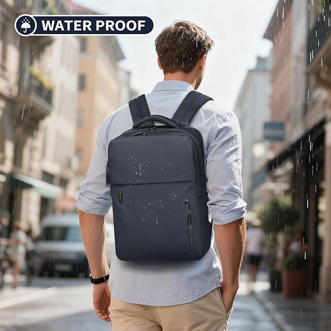 Lightweight 20L Commute Backpack for Men & Women, Water-Resistant Travel Daypack with 15.6-Inch Laptop Compartment & Anti-Theft Pockets, Dark Blue