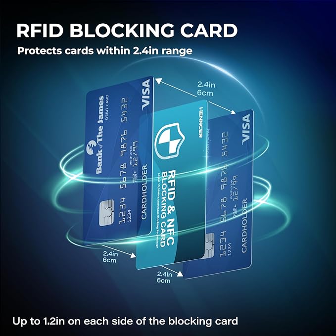 NEW RFID Blocking Card, 6 Pack Fuss Protection for Entire Wallet Shield, Credit Card Protector NFC Bank Debit Blocker, Identity Theft Prevention for Passport Travel Security (6) (6, Blue)