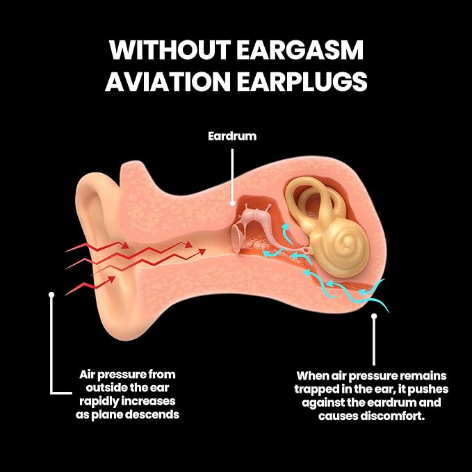 Eargasm Aviation Earplugs Small - Airplane Ear-Plugs for Ear Pressure Relief on Flights - Perfect High Altitude Air Travel Essential Earplugs for Kids and Men, Women, Adults with Small Ear Canals