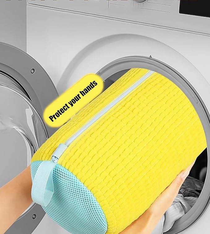 2 Pack Shoe Washing Machine Bag Shoe Washing Bag Shoe Mesh Laundry Bags Shoe Bags for Travel Reusable Shoe Cleaning Bag for All Shoe Sizes (Yellow)