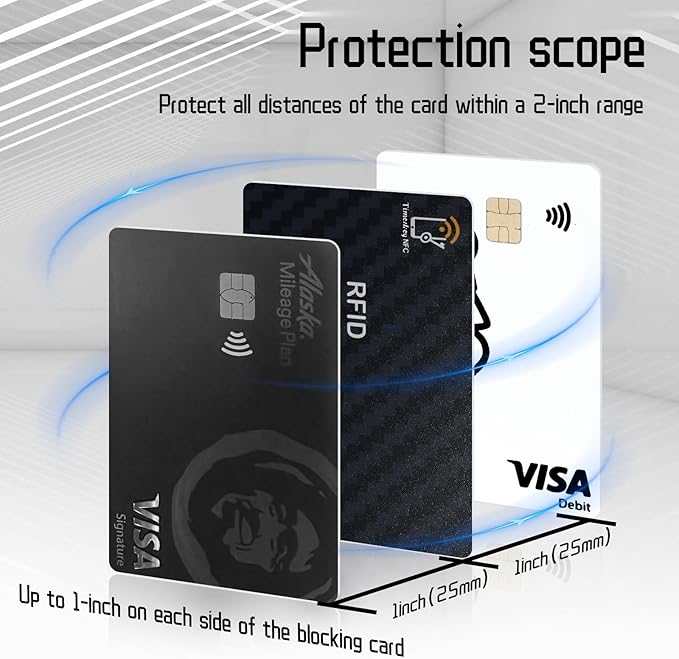 RFID Blocking Cards - 4 pcs Premium Contactless NFC Debit Credit Card Passport Protector Blocker, Smart Slim Design ， for Credit Card Holder Identity Theft Prevention