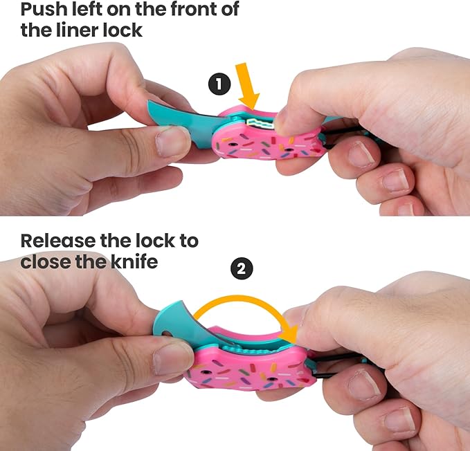 FUNBRO Small Pocket Knife for Women, Cute Donut Folding Box Cutter with 1.34 inch Sharp Blade, EDC Knives Tool for Everyday Carry, Great Gift for Her