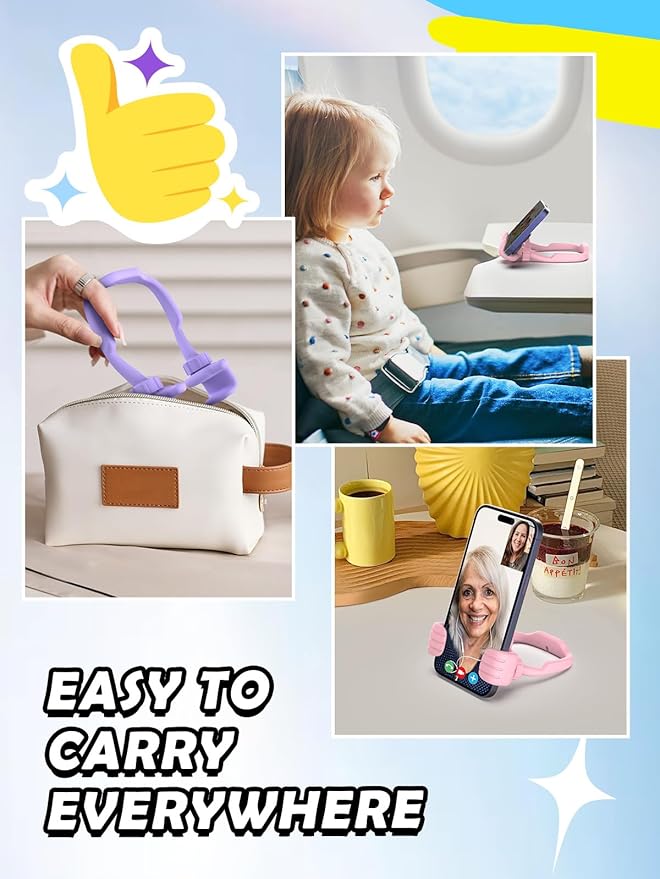 Gifts for Mothers Day Mom Wife Adults Cell Phone Stand: UPGRADE Adjustable Thumbs Up Lazy Phone Holder for Desk Cool Gadgets Stocking Stuffers Birthday Gadget for Teen Girl Gift Trendy Stuff Ideas