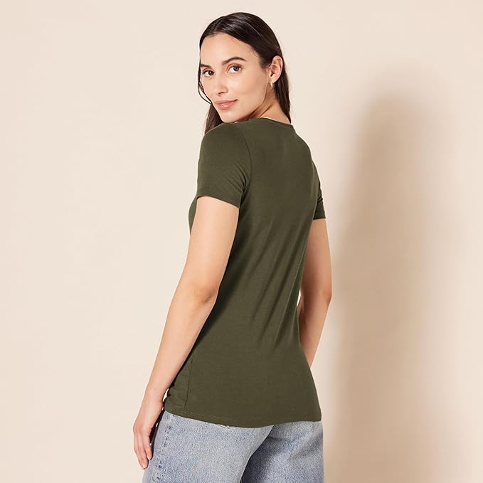 Amazon Essentials Women's Regular-Fit Short-Sleeve T-Shirt (Crewneck and V-Neck Options), Multipacks