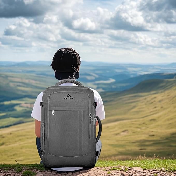 AREYTECO 60L Travel Laptop Backpack for Men, Extra Large Backpack, Big Capacity Carry On Backpack, 18-19 Inch Laptop Backpack Water Resistant Luggage Computer Daypack College Bag, Grey