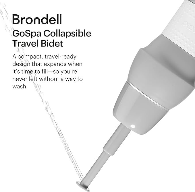 Brondell Bidet GoSpa Collapsible Travel Bidet, Compact and Discreet, with Travel Bag, 500ml, in Gray