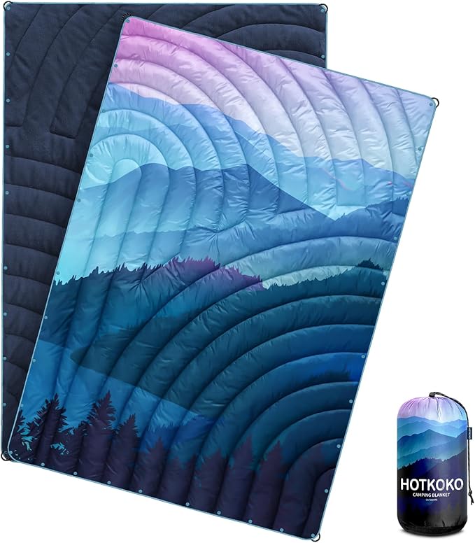 Camping Blanket,Puffy Blanket Lightweight Packable Camping Blanket Outdoor Blanket for Camping,Traveling, Stadium, Hiking, Picnics