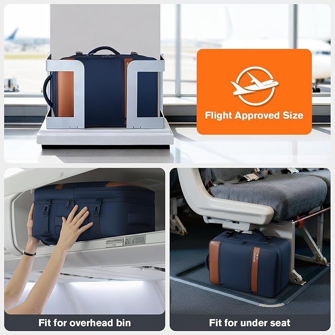 Smart Suitcase-style Laptop Backpack, 25L / 35L Practical Travel Bag for Work, Leisure & Flight, Luggage-Style Commuter Pack (Navy, 35L)